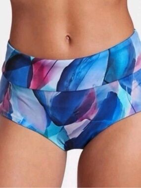 Athleta Malibu Printed Swim BoyShort Size XS Multicolor NWT